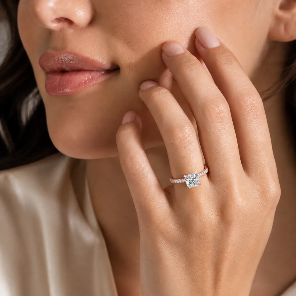 Classic Pavé Accent Engagement Ring