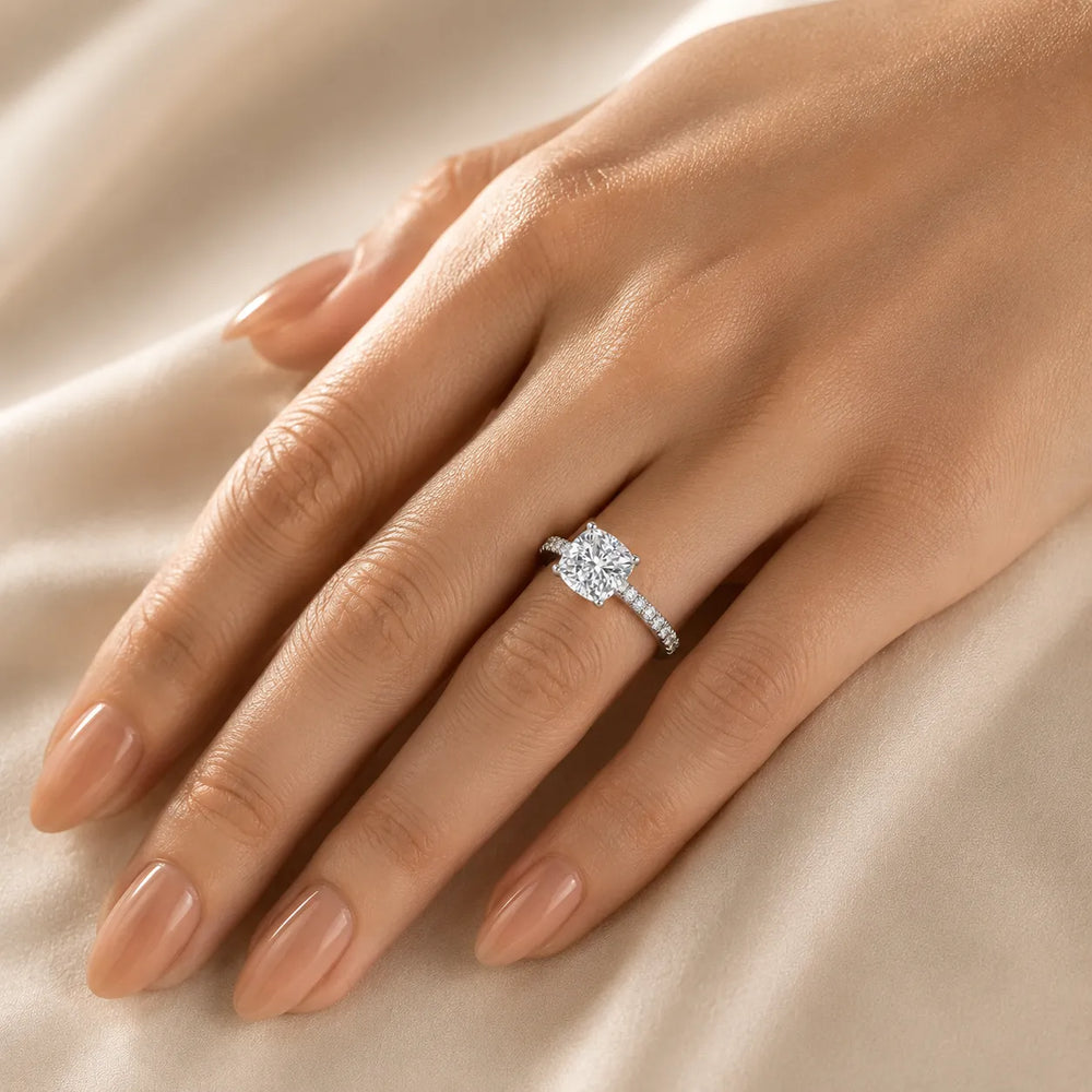 Classic Pavé Accent Engagement Ring