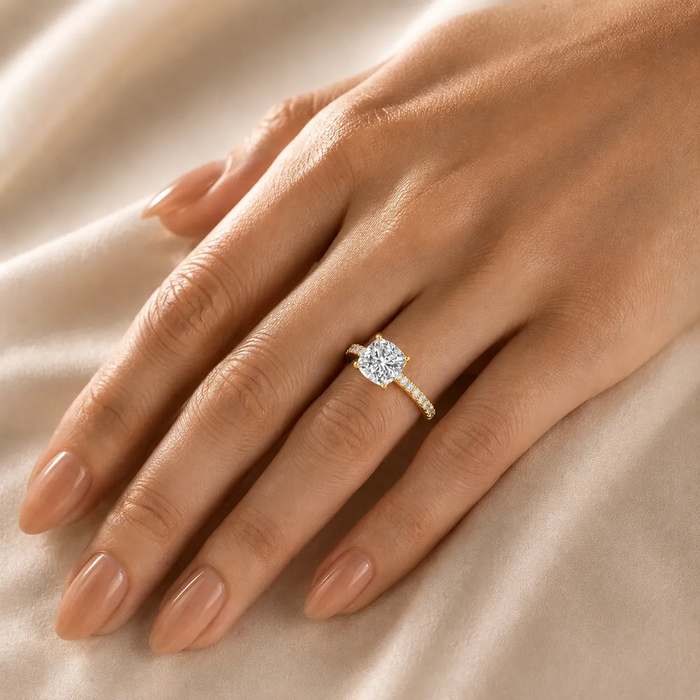 Classic Pavé Accent Engagement Ring