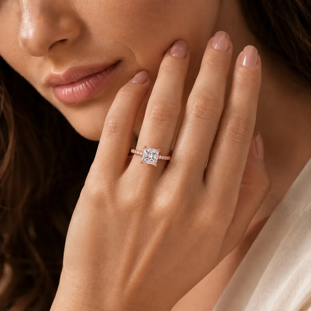 Classic Pavé Accent Engagement Ring