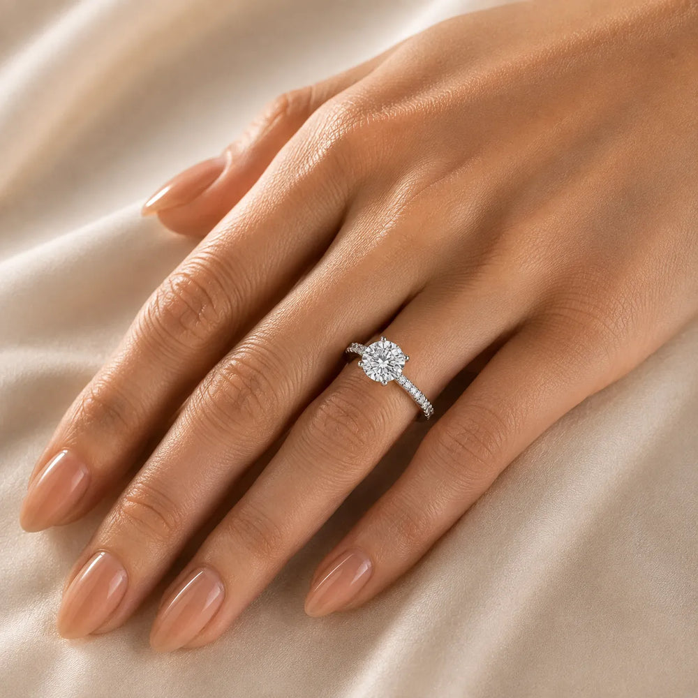 Classic Pavé Accent Engagement Ring