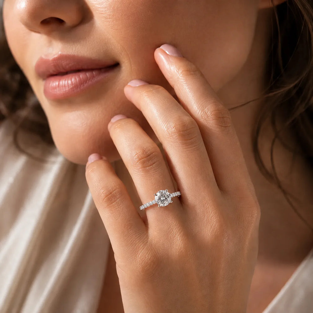 Classic Pavé Accent Engagement Ring