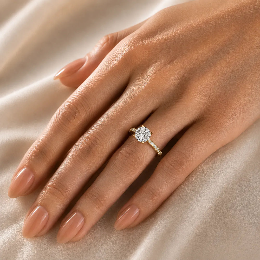 Classic Pavé Accent Engagement Ring