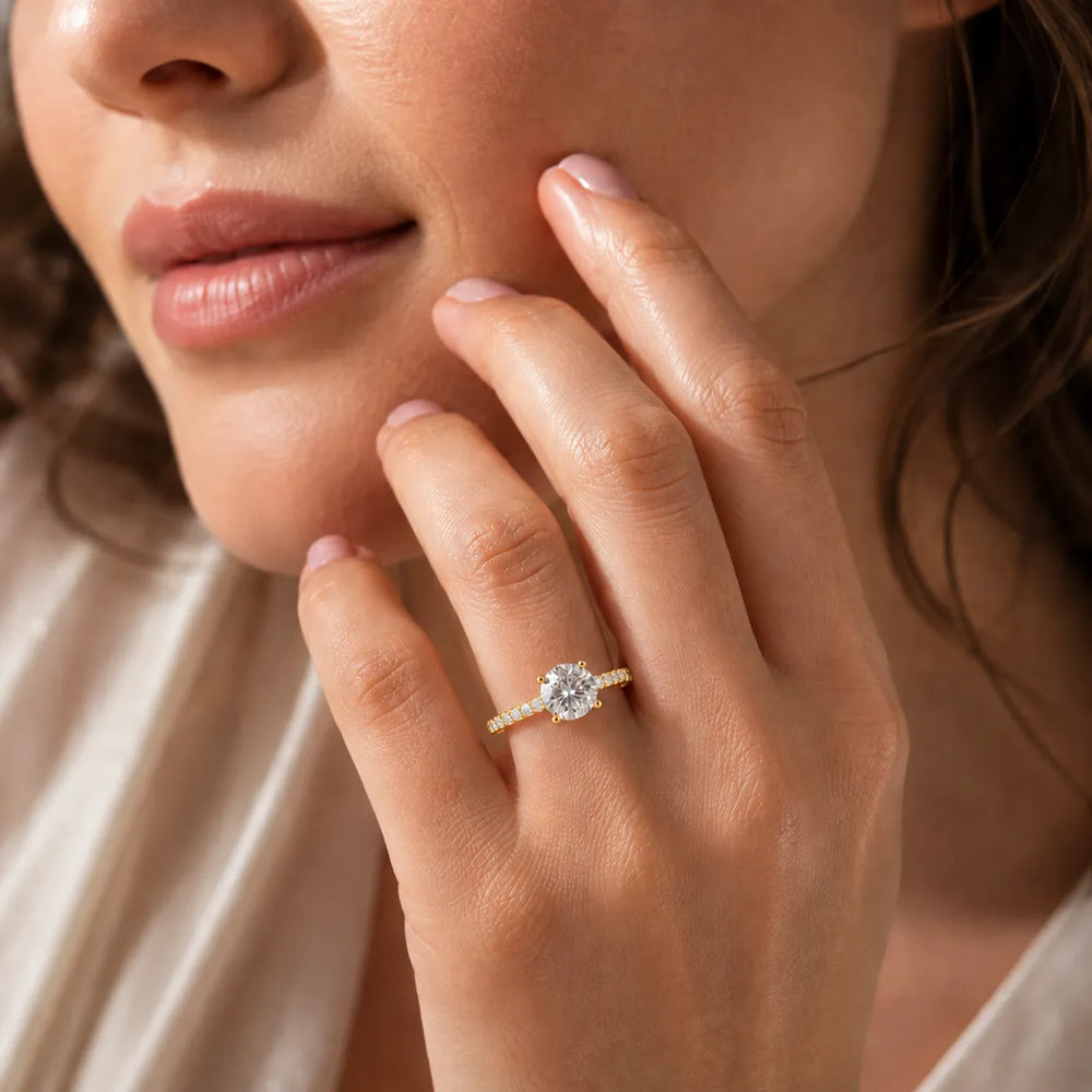 Classic Pavé Accent Engagement Ring