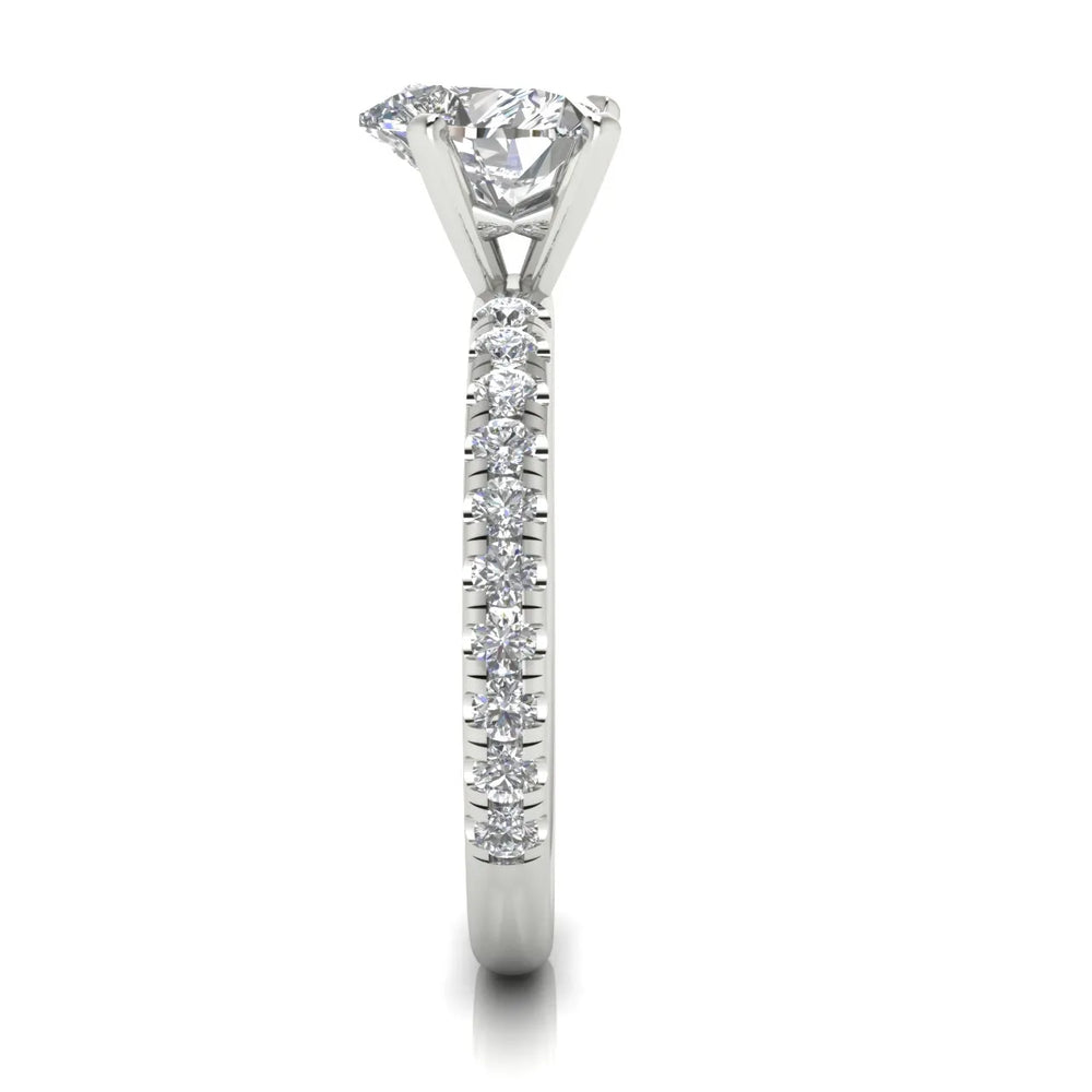 Classic Pavé Accent Engagement Ring