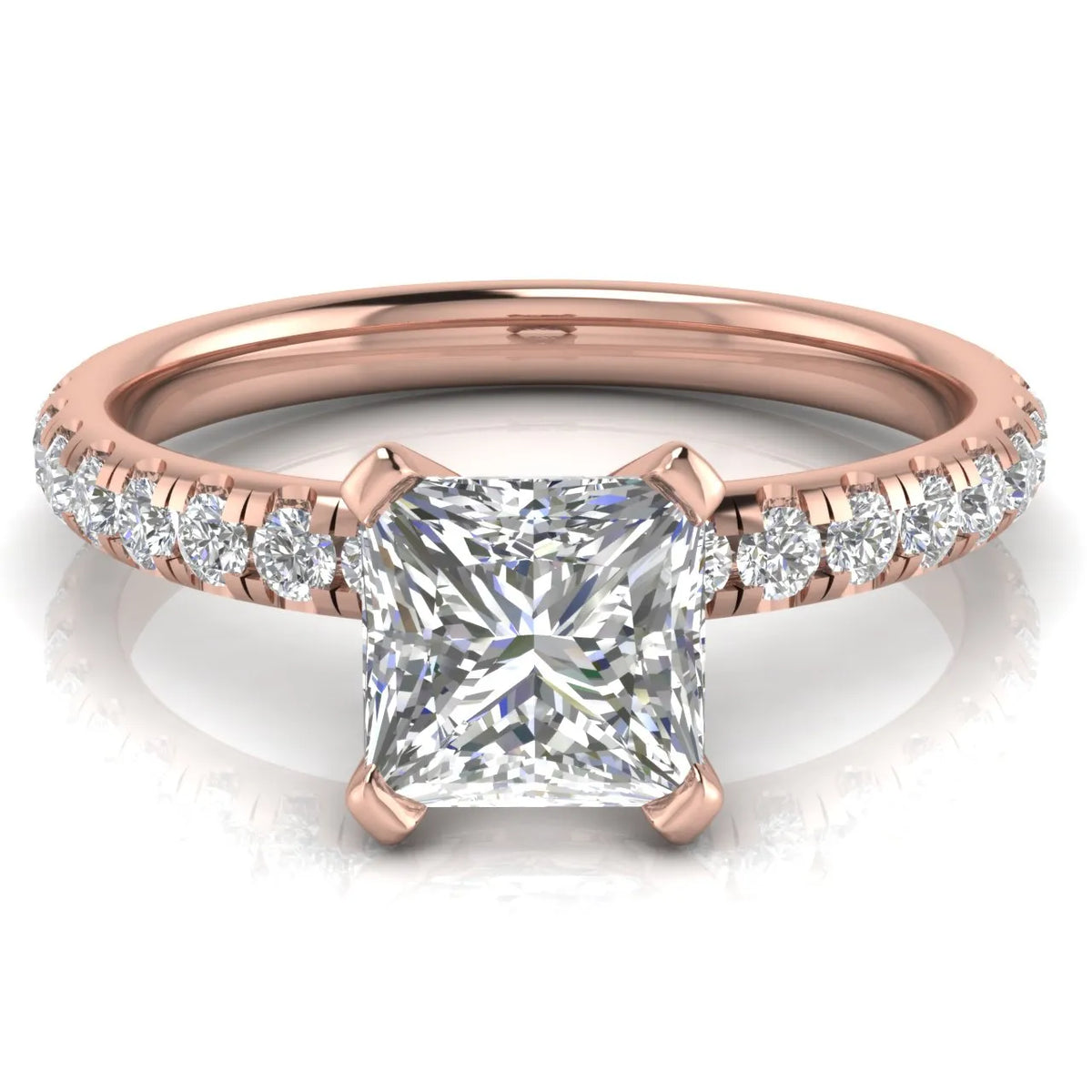 Classic Pavé Accent Engagement Ring