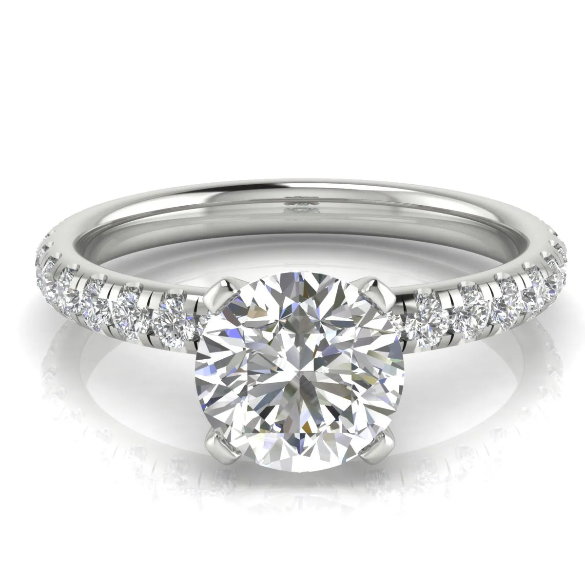 Classic Pavé Accent Engagement Ring