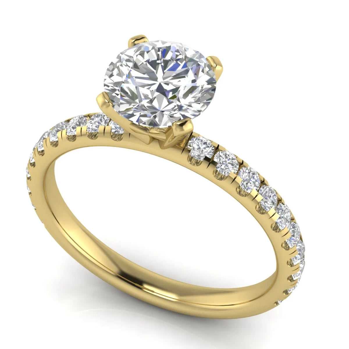 Classic Pavé Accent Engagement Ring