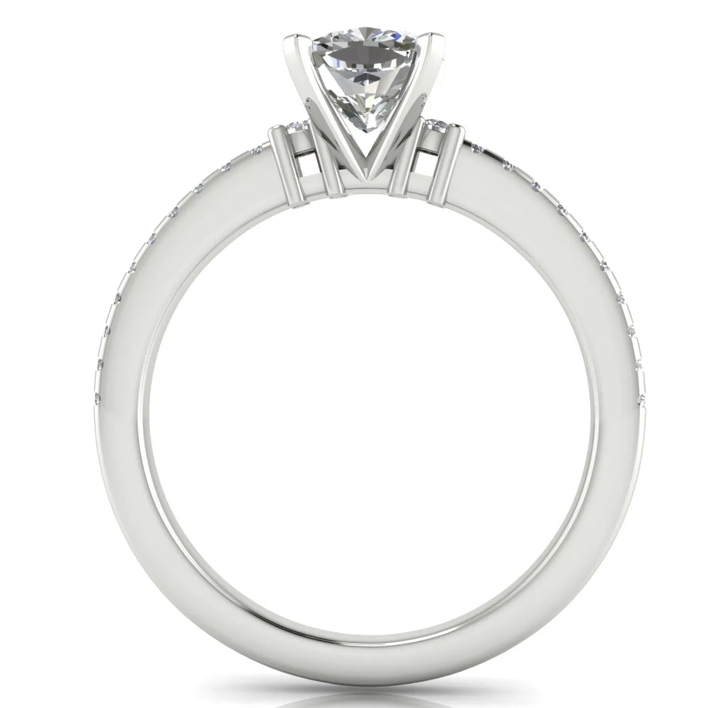 Classic Pavé Accent Solitaire Ring
