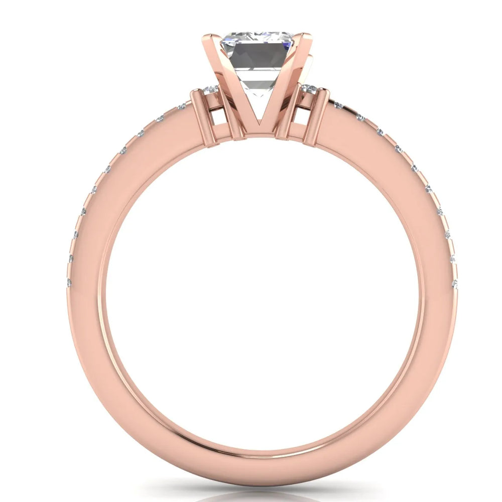 Classic Pavé Accent Solitaire Ring