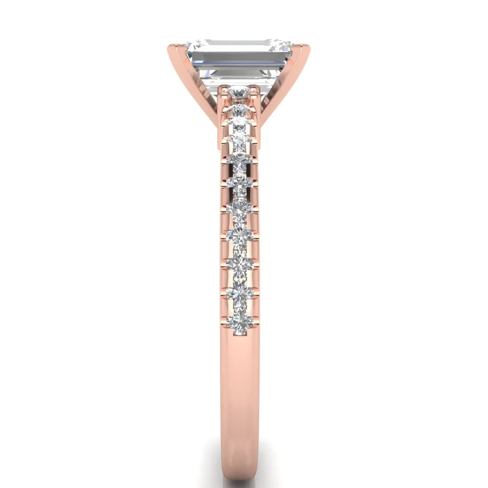 Classic Pavé Accent Solitaire Ring