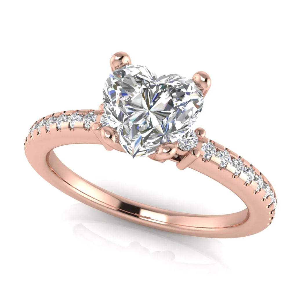Classic Pavé Accent Solitaire Ring
