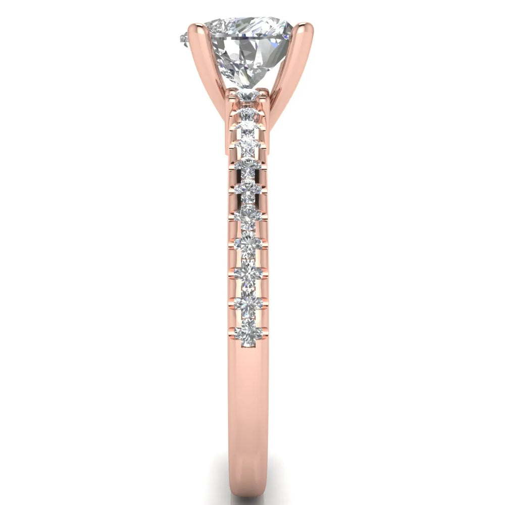 Classic Pavé Accent Solitaire Ring
