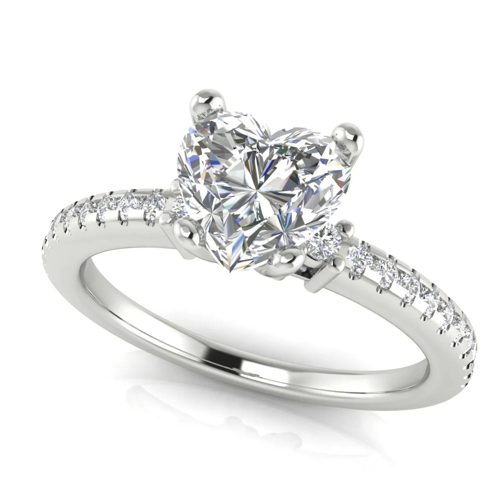 Classic Pavé Accent Solitaire Ring