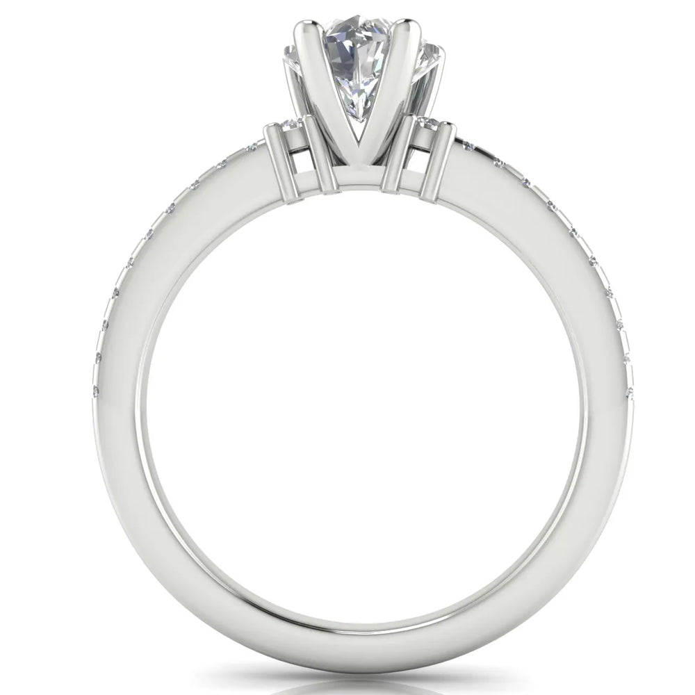 Classic Pavé Accent Solitaire Ring