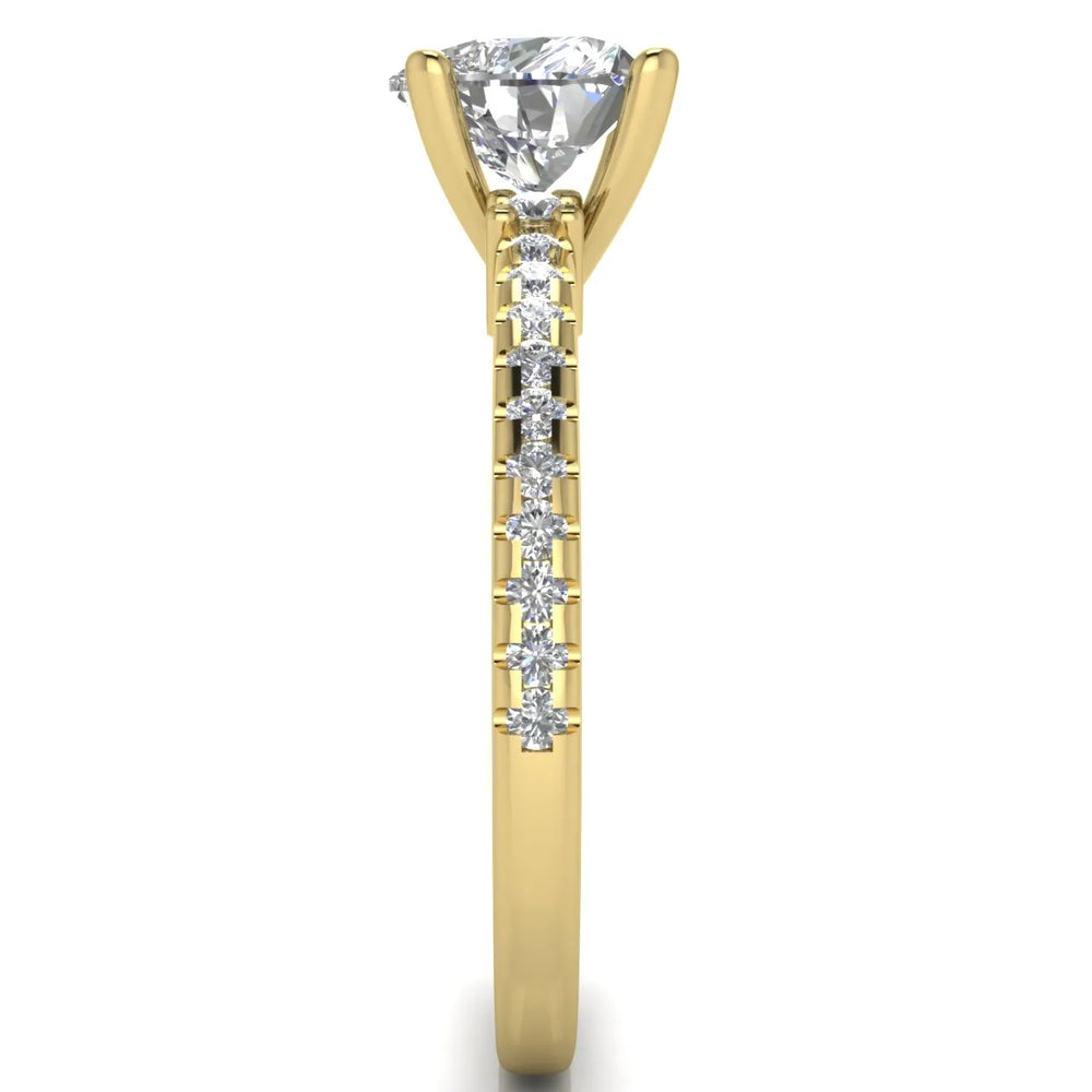 Classic Pavé Accent Solitaire Ring