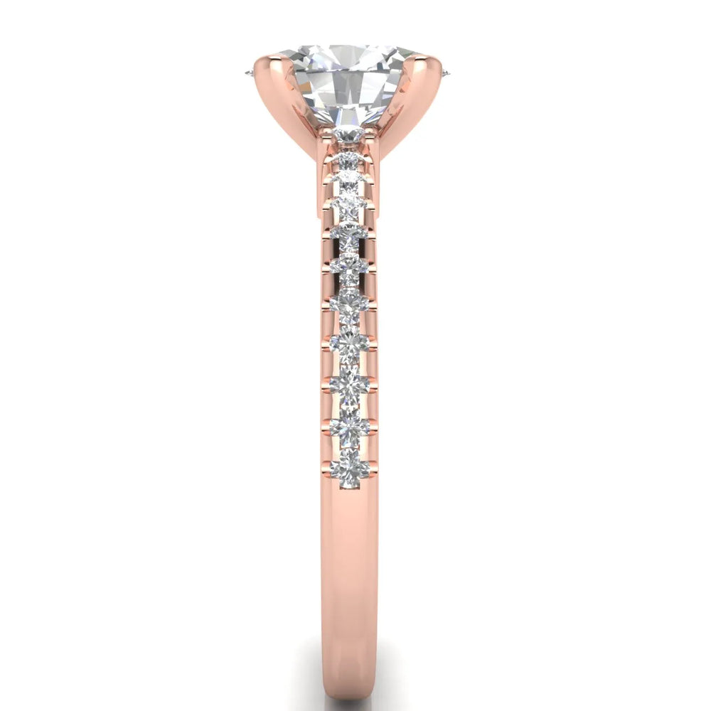 Classic Pavé Accent Solitaire Ring
