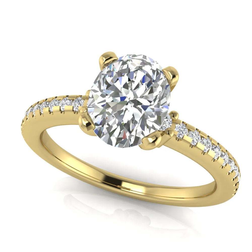 Classic Pavé Accent Solitaire Ring