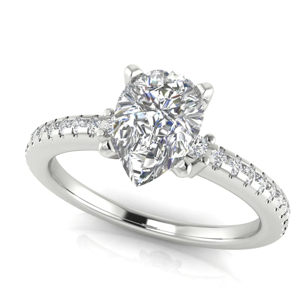 Classic Pavé Accent Solitaire Ring