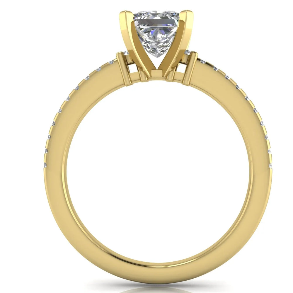Classic Pavé Accent Solitaire Ring