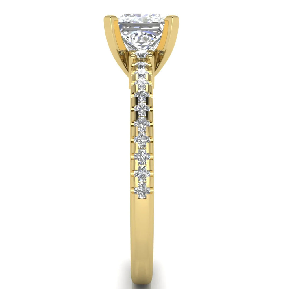 Classic Pavé Accent Solitaire Ring