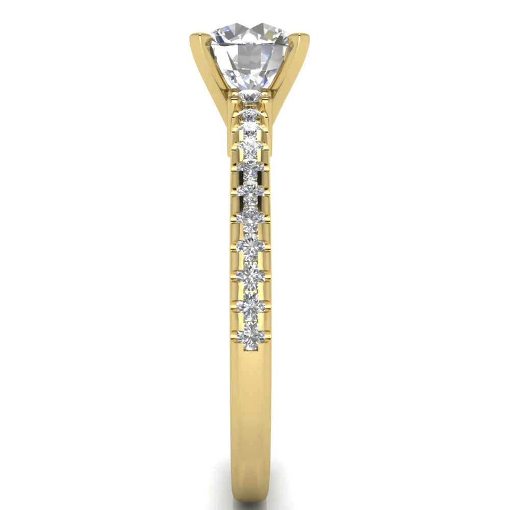 Classic Pavé Accent Solitaire Ring