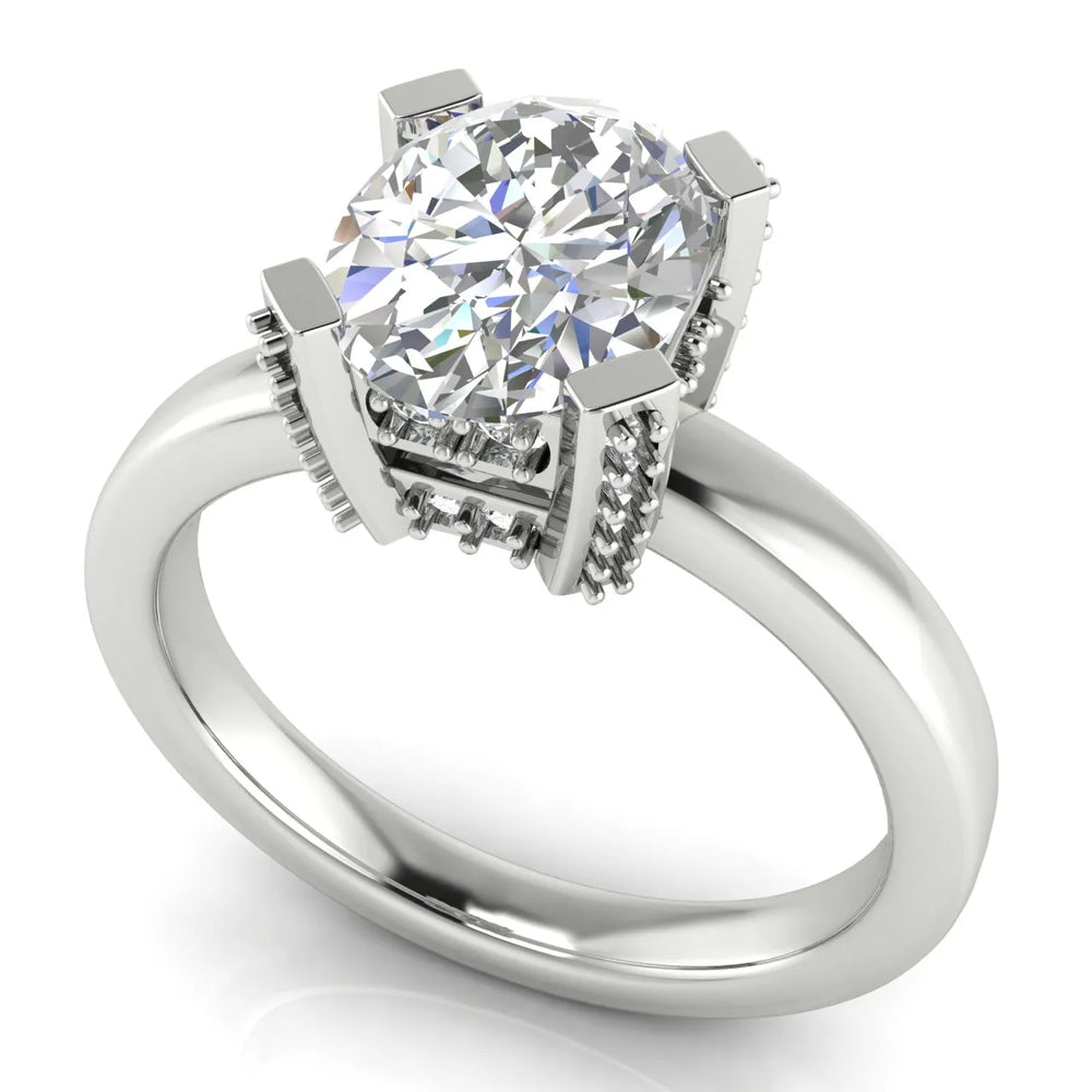 Elegant Solitaire Ring with Contemporary Prong Setting