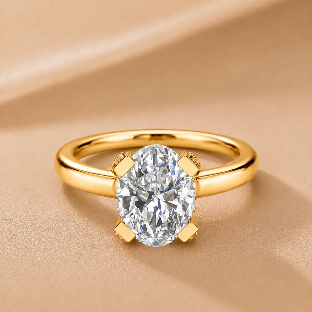 Elegant Solitaire Ring with Contemporary Prong Setting