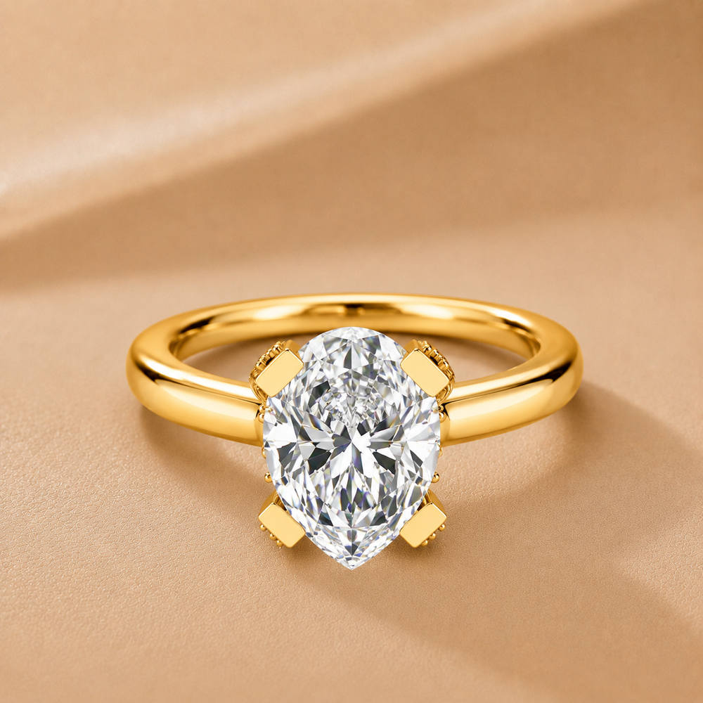 Elegant Solitaire Ring with Contemporary Prong Setting