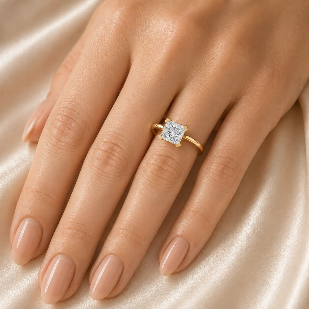 Elegant Solitaire Ring with Contemporary Prong Setting