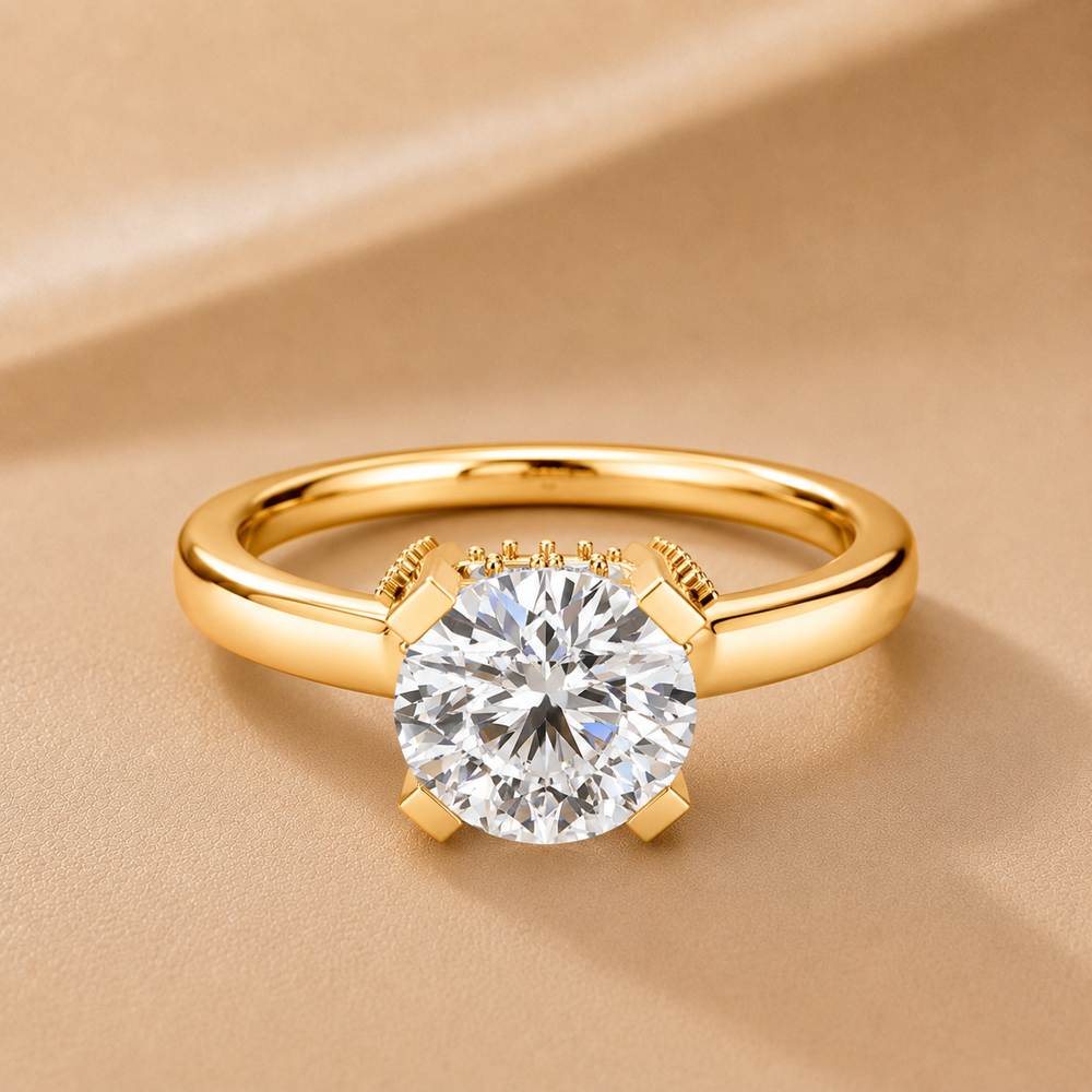 Elegant Solitaire Ring with Contemporary Prong Setting