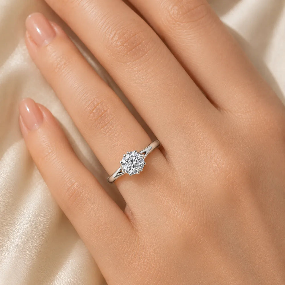Contemporary Solitaire Engagement Ring