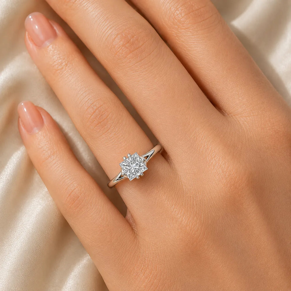 Contemporary Solitaire Engagement Ring