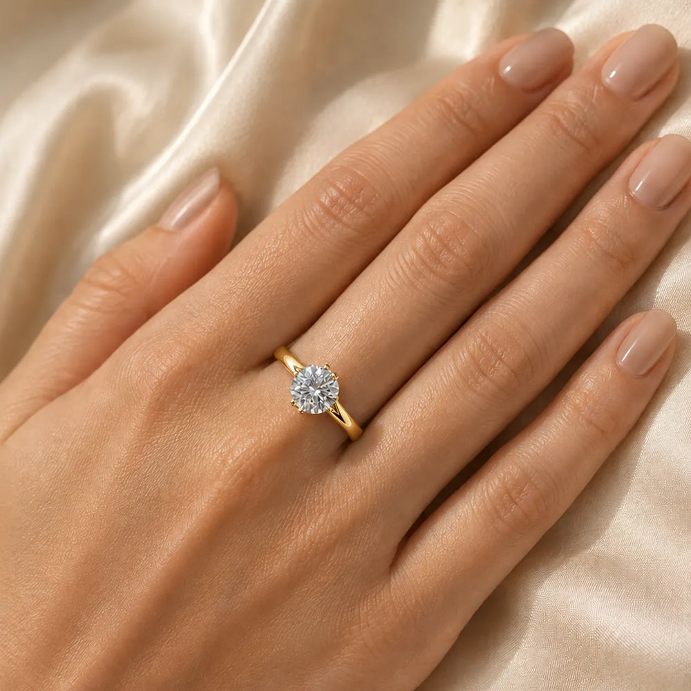 Contemporary Solitaire Engagement Ring