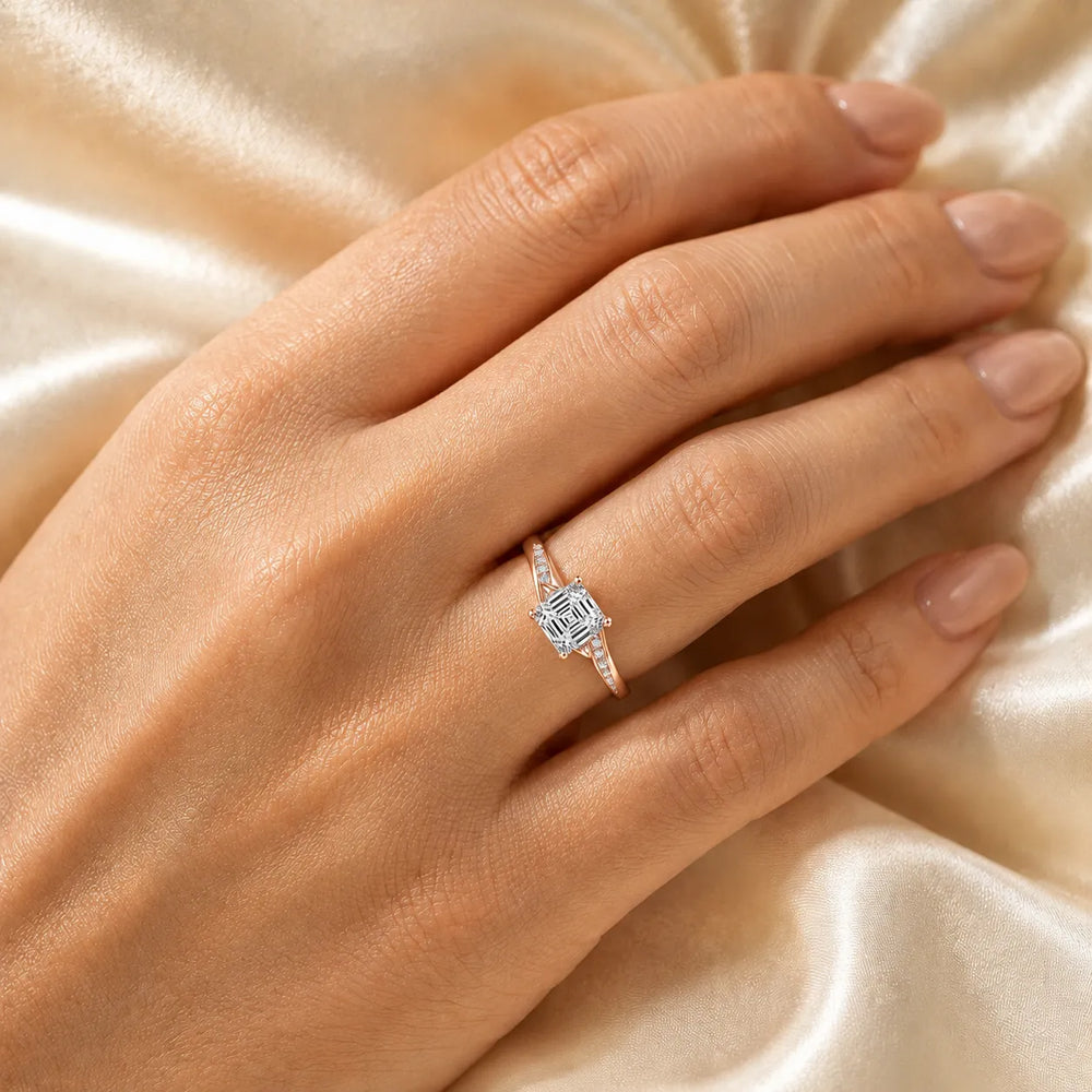 Princess-Cut Diamond Crisscross Ring