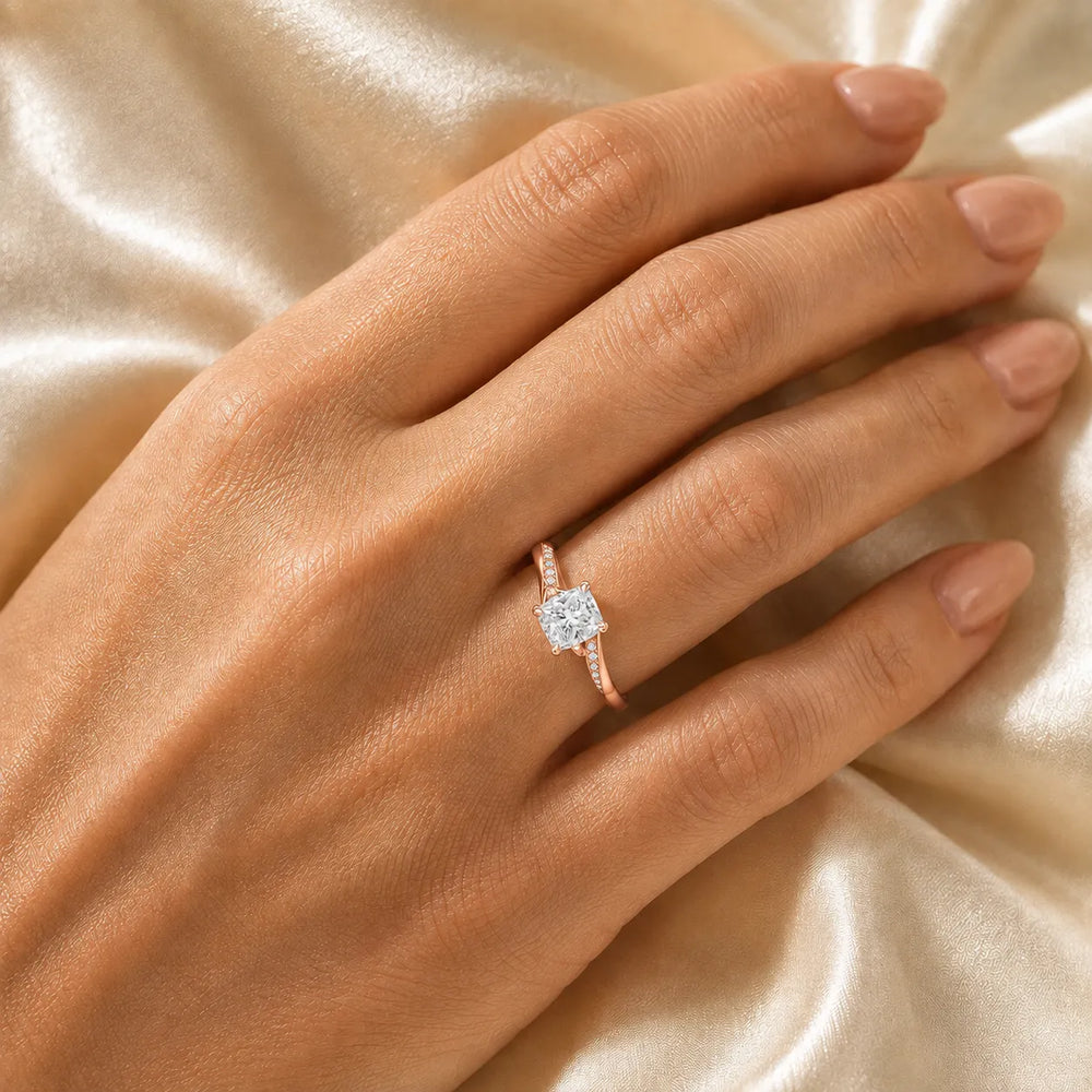Princess-Cut Diamond Crisscross Ring