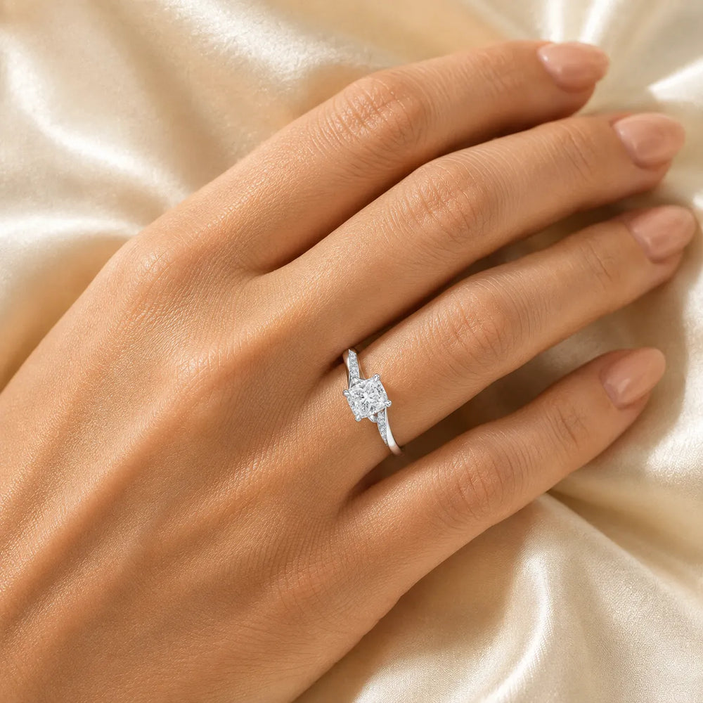 Princess-Cut Diamond Crisscross Ring