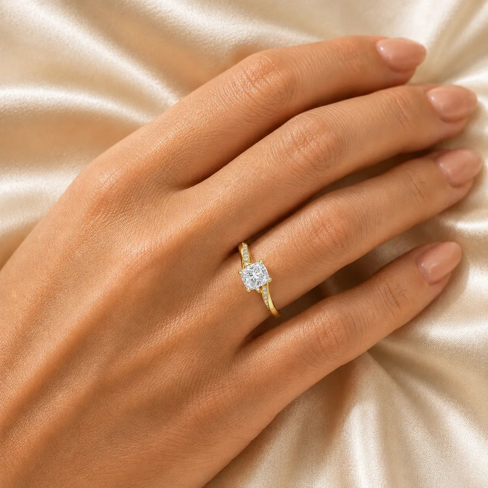 Princess-Cut Diamond Crisscross Ring