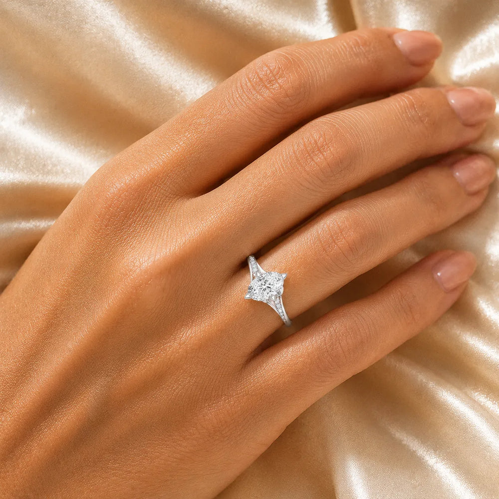 Princess-Cut Diamond Crisscross Ring