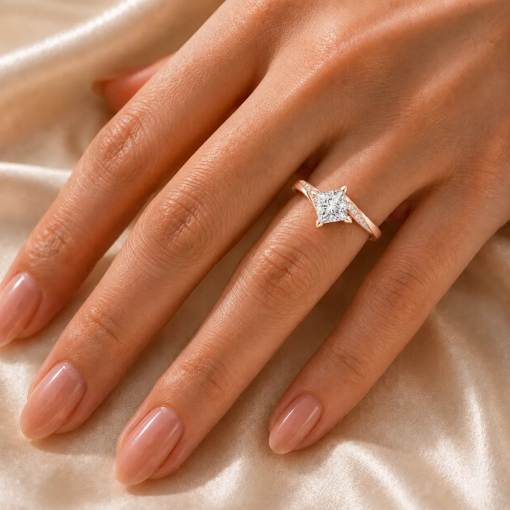 Princess-Cut Diamond Crisscross Ring