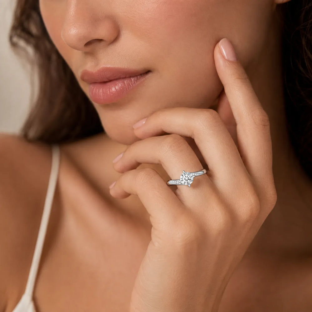 Princess-Cut Diamond Crisscross Ring