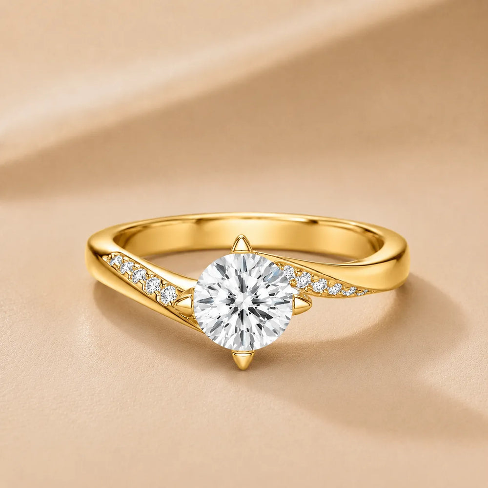 Princess-Cut Diamond Crisscross Ring