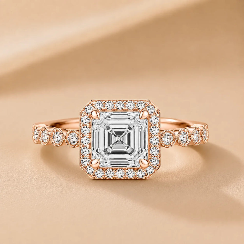 Halo Crown Pear Diamond Ring