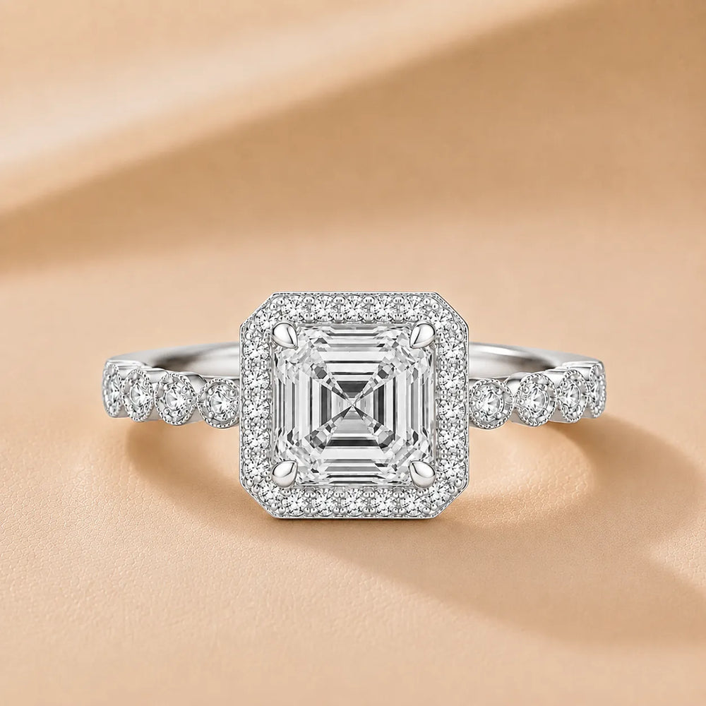 Halo Crown Pear Diamond Ring