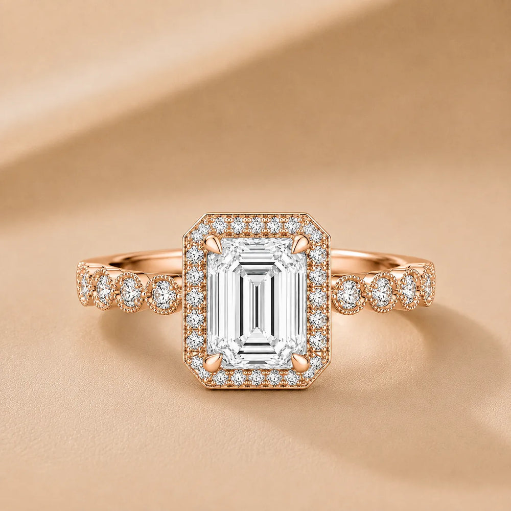 Halo Crown Pear Diamond Ring