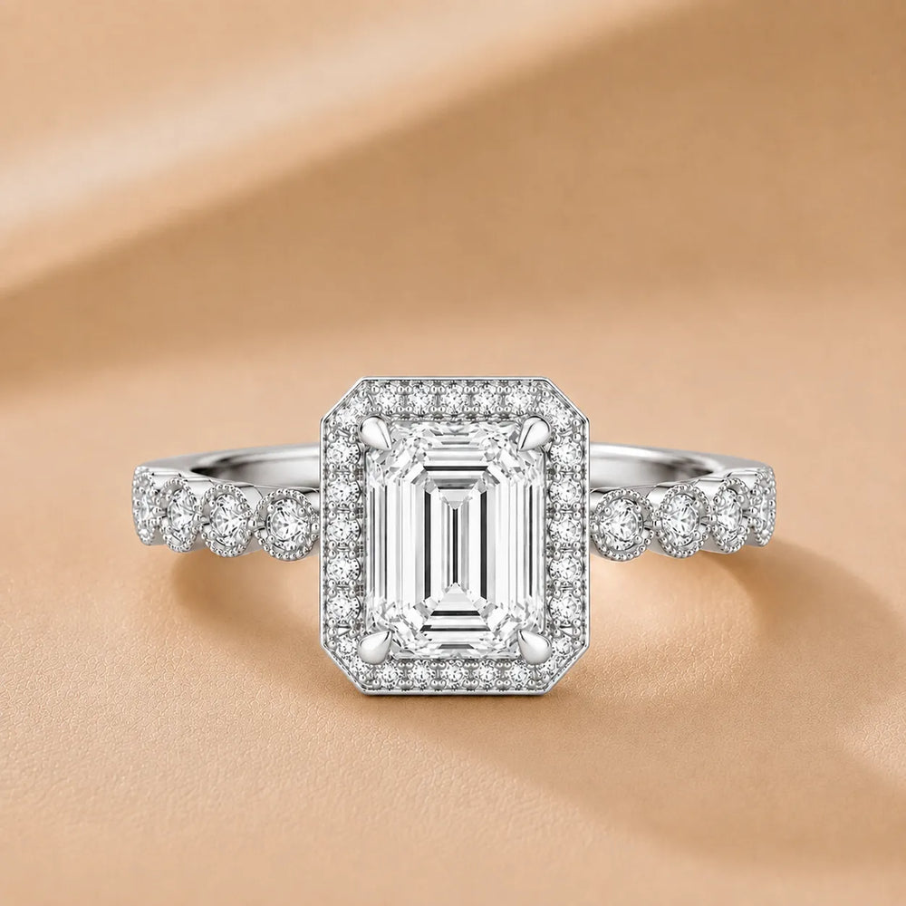 Halo Crown Pear Diamond Ring