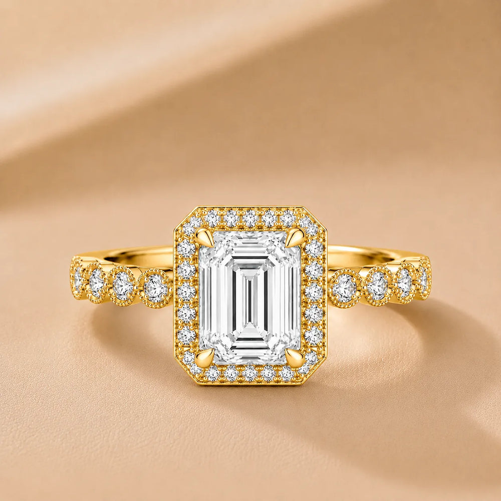 Halo Crown Pear Diamond Ring
