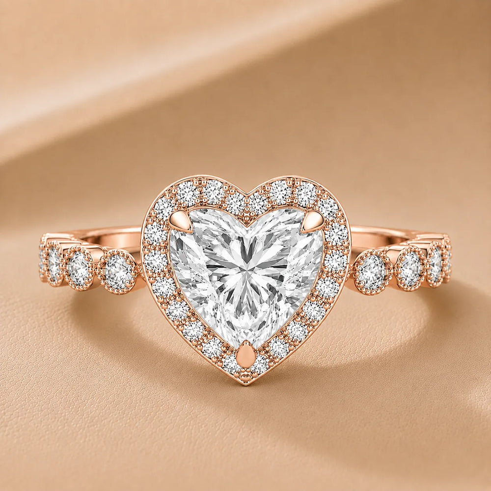 Halo Crown Pear Diamond Ring