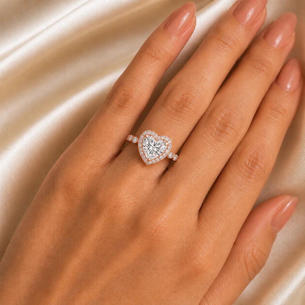 Halo Crown Pear Diamond Ring