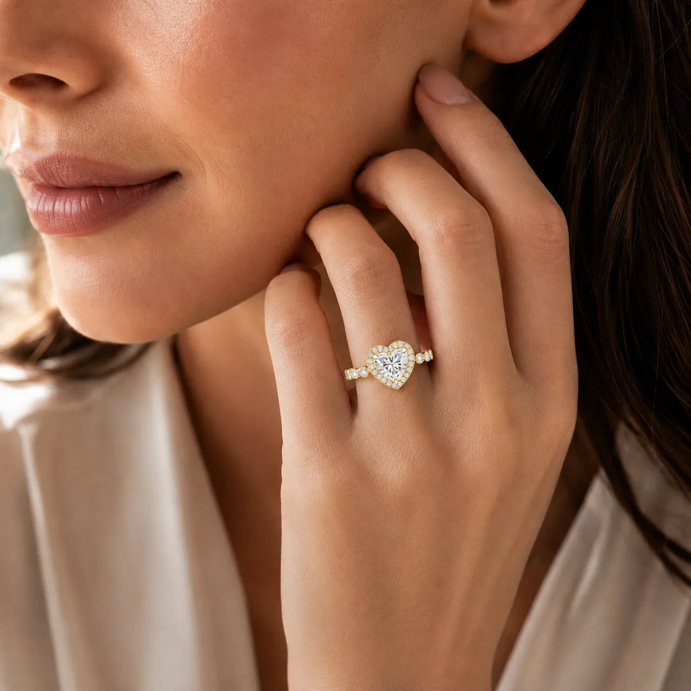 Halo Crown Pear Diamond Ring